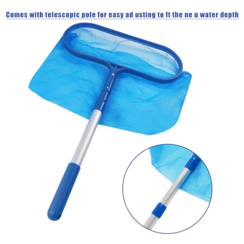 HASTHIP® Swimming Pool Cleaning Net Long Handle 44cm-105cm Retractable for Home Heavy Duty Deep Leaf Skimmer Pool Leaf Skim Net Debris 3 PCS HASTHIP® Swimming Pool Cleaning Net Long Handle 44cm-105cm Retractable for Home Heavy Duty Deep Leaf Skimmer Pool Leaf Skim Net Debris 3 PCS
